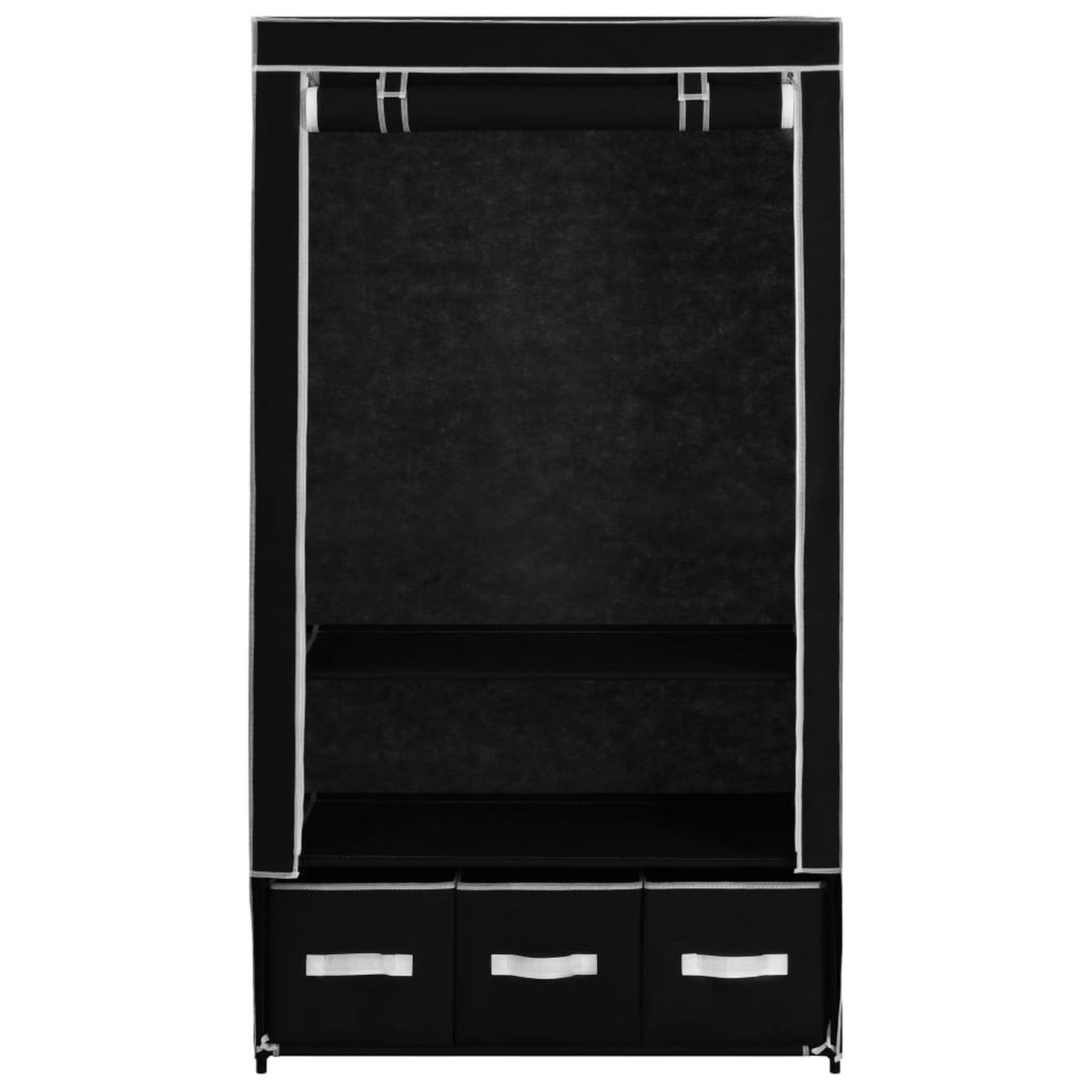 Voir la diapositive 4 : VIDAXL Garde-robe Noir 87 x 49 x 159 cm Tissu