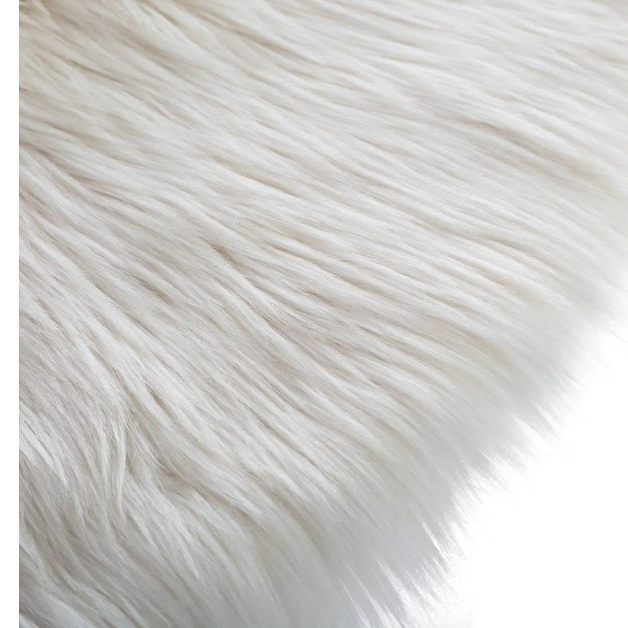 Voir la diapositive 2 : Atmosphera Kids Tapis de salon fourrure  cercle  90cm blanc