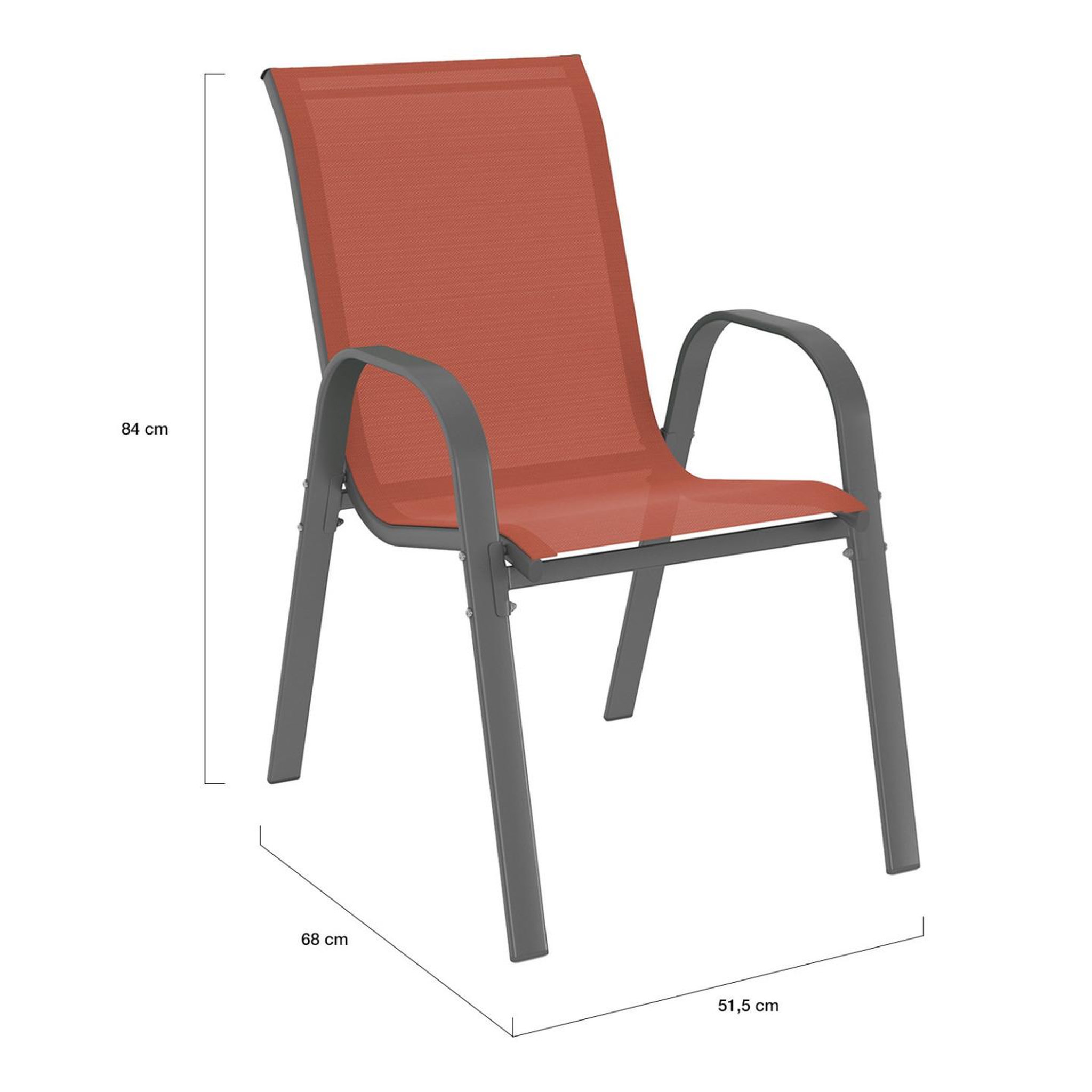 Voir la diapositive 6 : ID MARKET Salon de jardin madrid table 190 cm et 8 chaises empilables terracotta et gris
