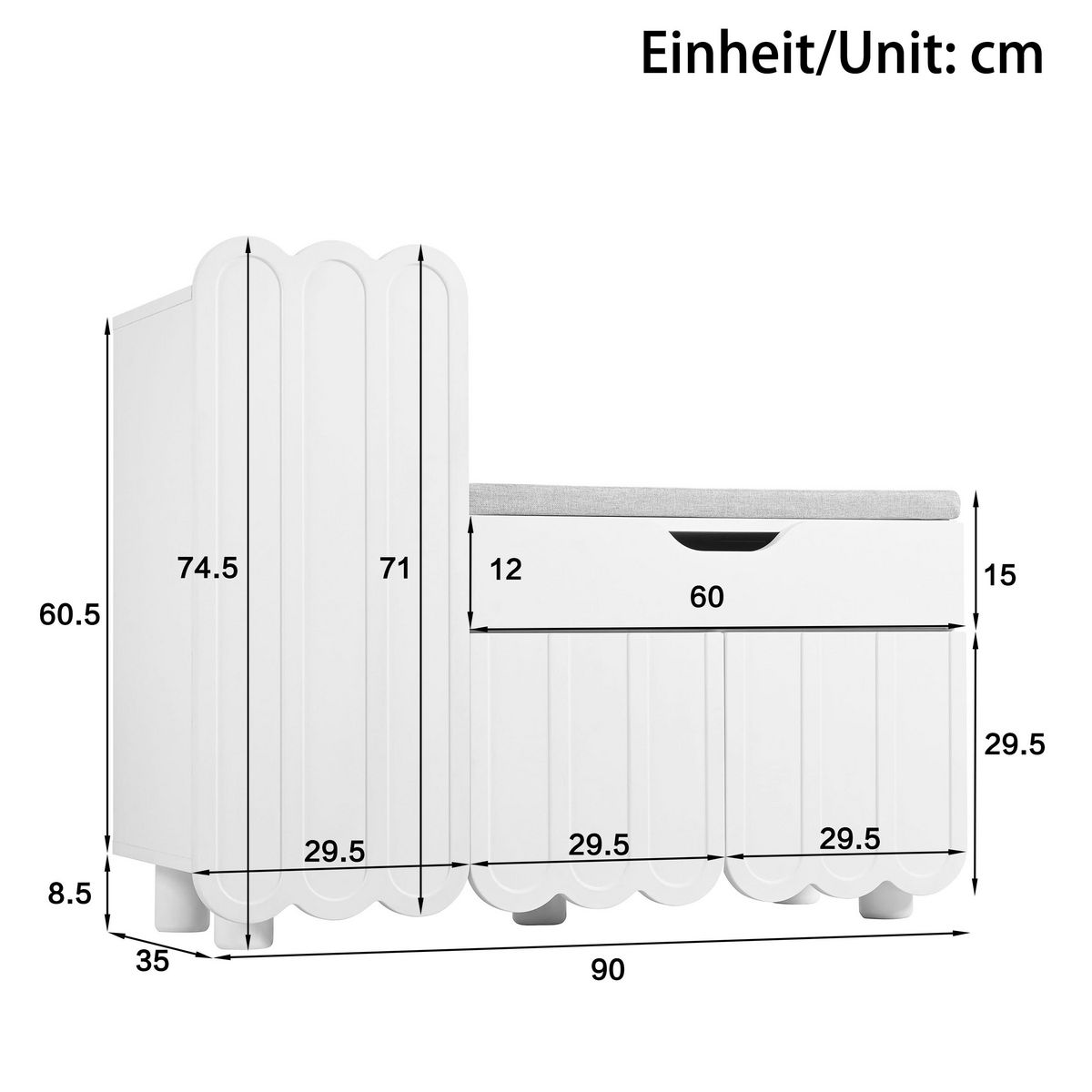 MERAX Meuble à chaussures 7 paires coloris blanc mdf