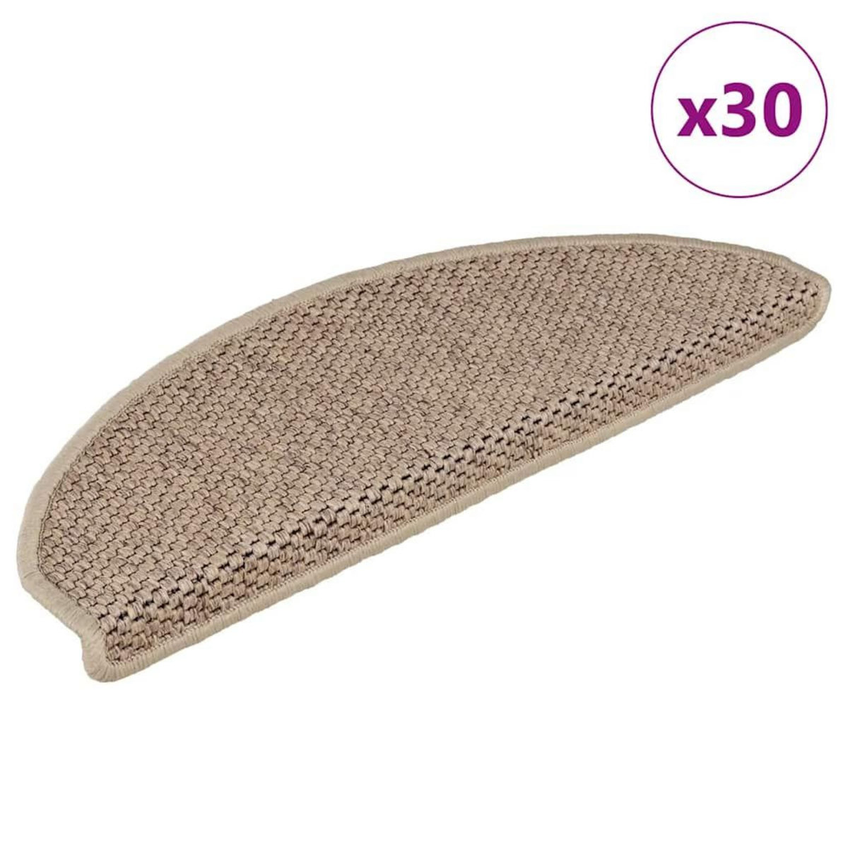 VIDAXL Tapis d'escalier autocollants 30 pcs 65x21x4 cm sable