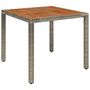Voir la diapositive 2 : VIDAXL Table de jardin dessus en bois Gris 90x90x75 cm Resine tressee
