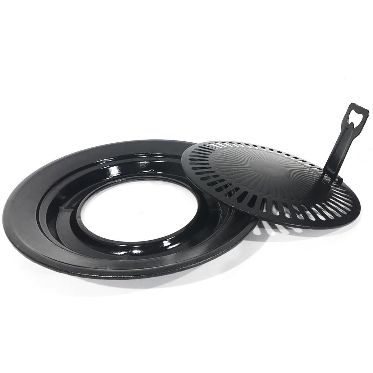 Kemper Barbecue gaz Grill 2en1 Réchaud gaz piézo 2200 W + 8 cartouches gaz butane KEMPER