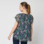 Voir la diapositive 2 : INEXTENSO Blouse manches papillons avec pompons à fleurs femme