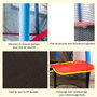 Voir la diapositive 6 : HOMCOM Trampoline de jardin enfant Ø 1,65 × 1,62H m filet de sécurité porte zipée couvre-ressorts + 6 poteaux rembourrés inclus rouge bleu noir