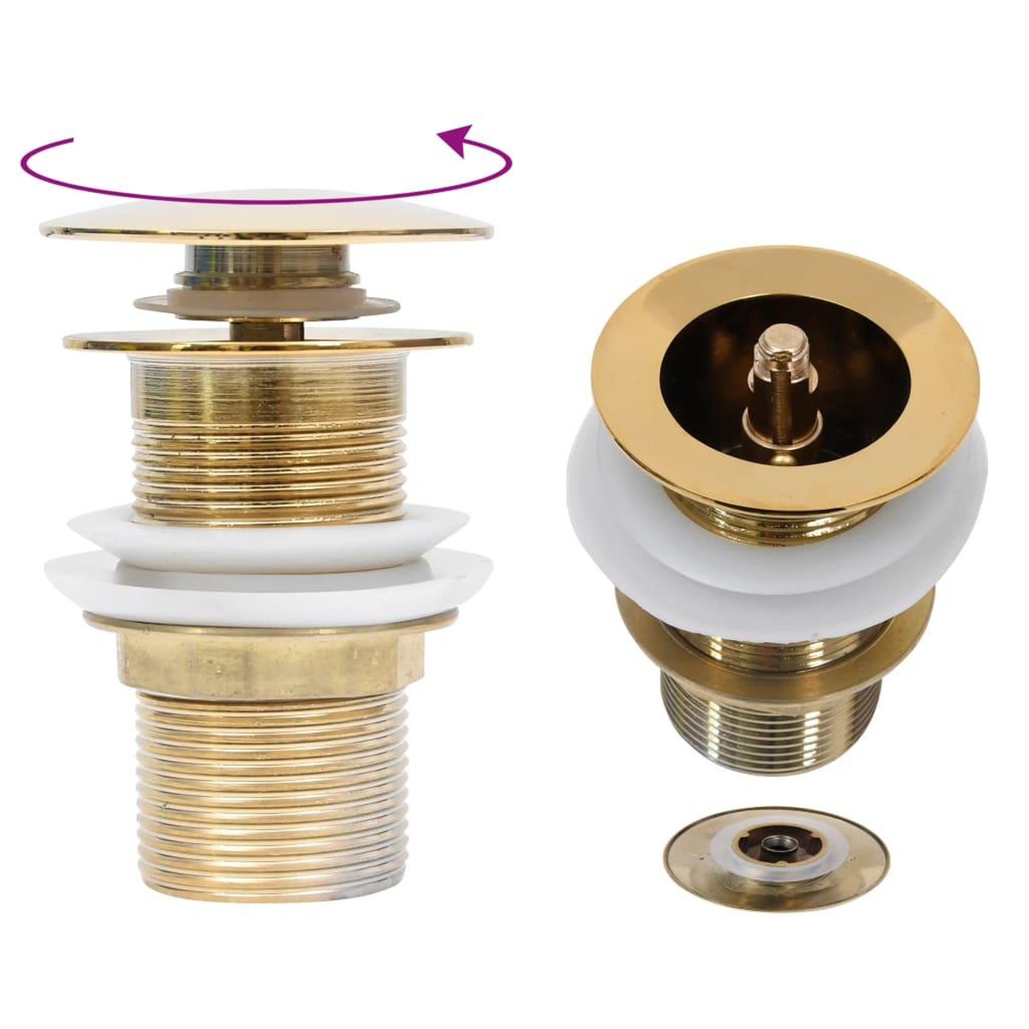 VIDAXL Drain a poussoir sans debordement Dore 6,4x6,4x9,1 cm