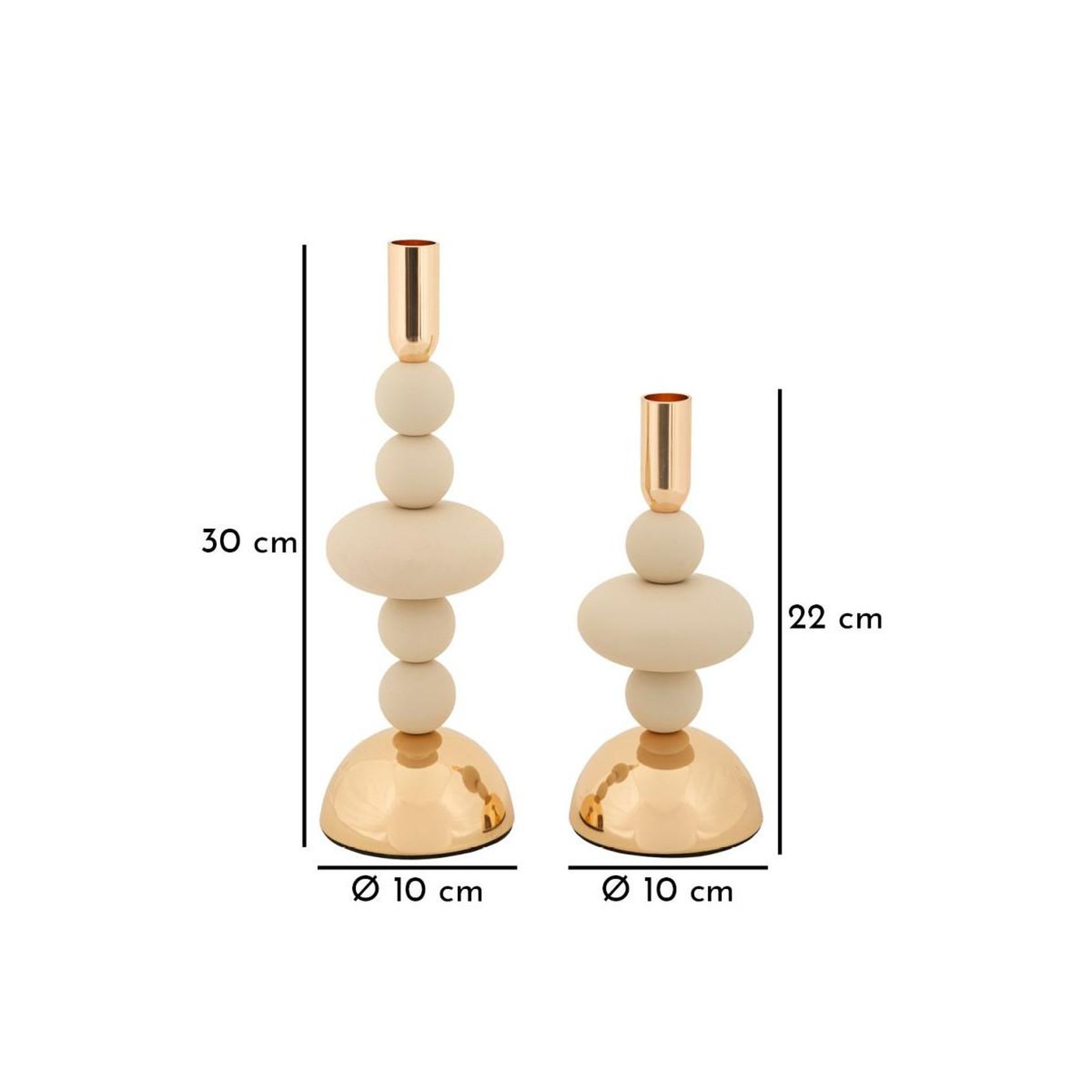 Voir la diapositive 5 : Paris Prix Lot de 2 chandeliers  galaxy  30cm crème & or