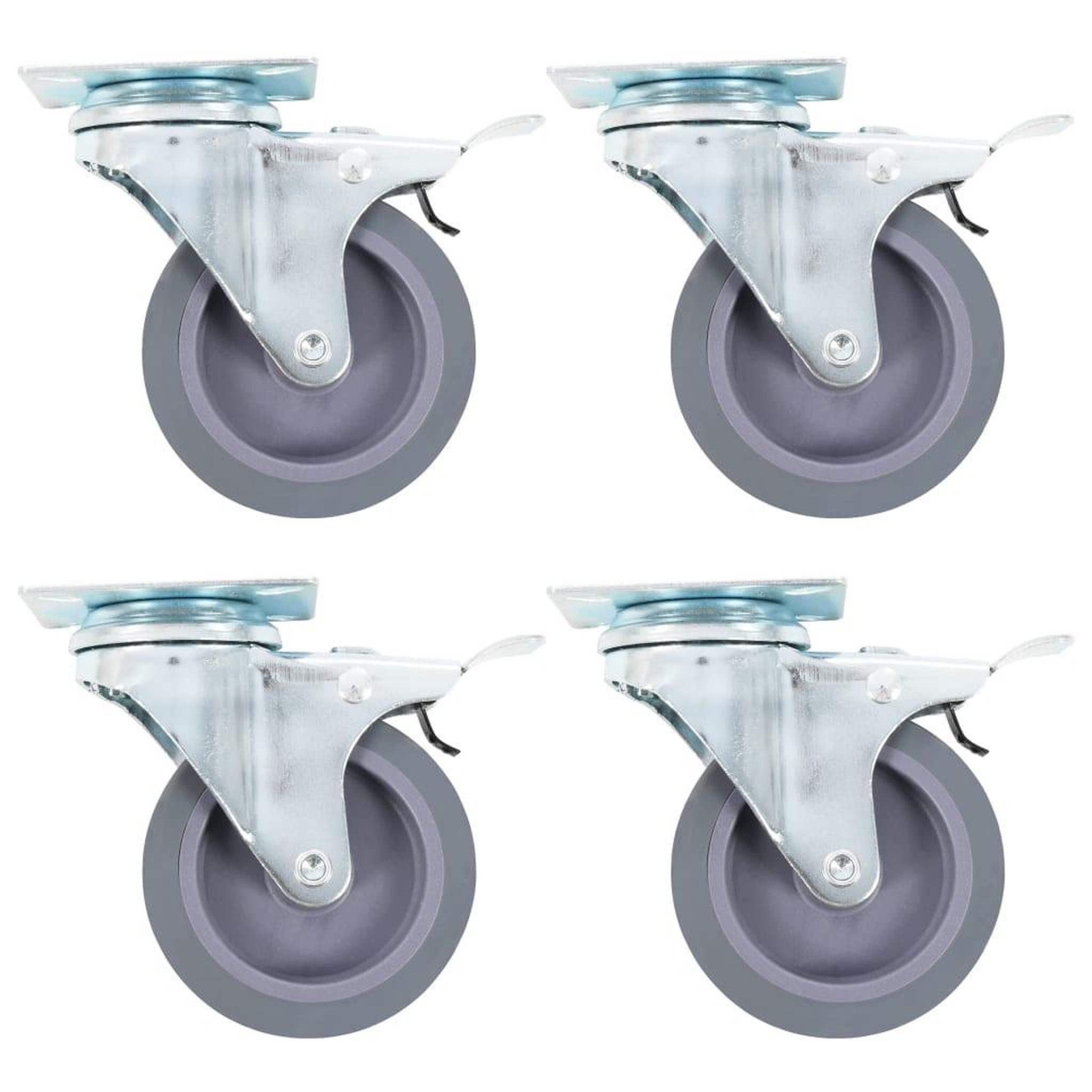 Voir la diapositive 1 : VIDAXL Roulettes pivotantes avec double frein 4 pcs 75 mm