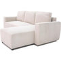Voir la diapositive 6 : MARKET24 Canapé d'angle convertible réversible 3-4 places PHARELL - Velours côtelé beige - Coffre de rangement - L 230x P 155 x H 95