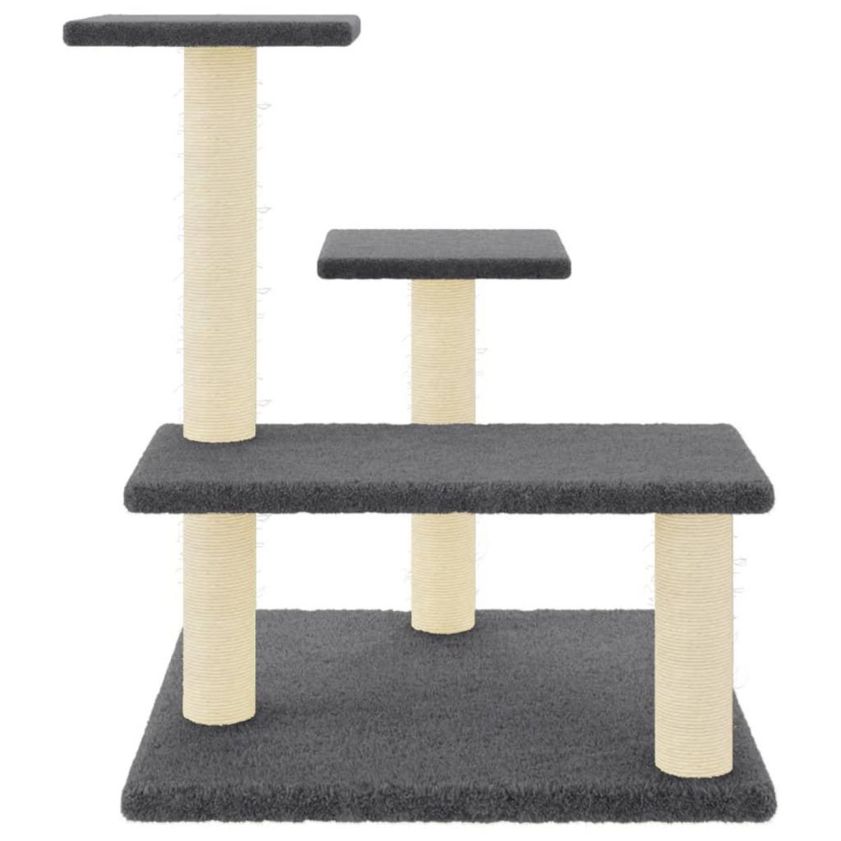 VIDAXL Arbre a chat avec griffoirs en sisal Gris fonce 61 cm