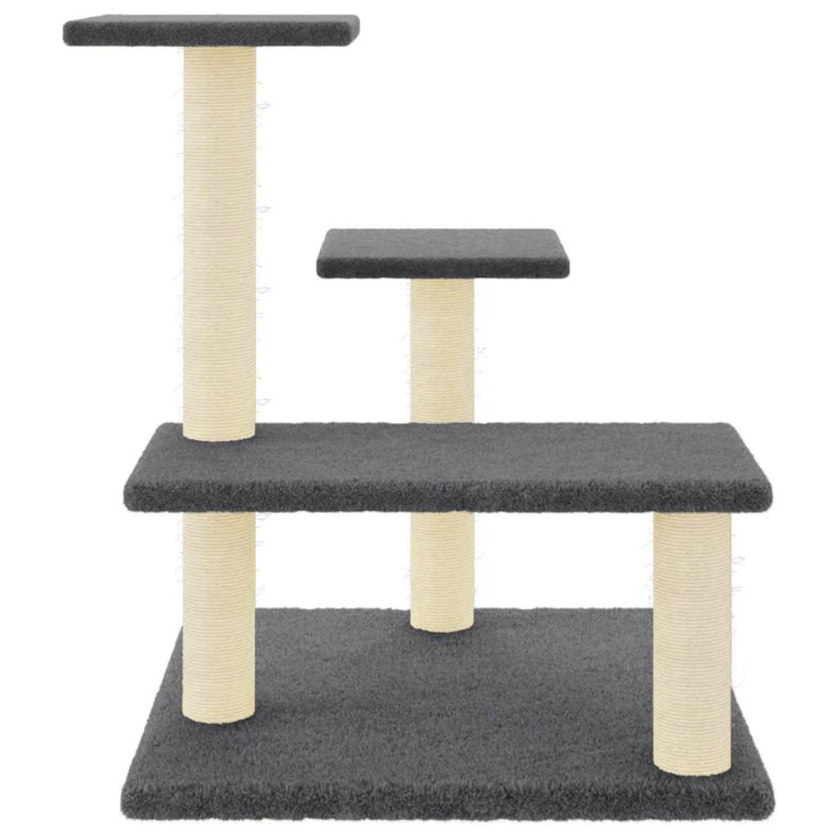 VIDAXL Arbre a chat avec griffoirs en sisal Gris fonce 61 cm