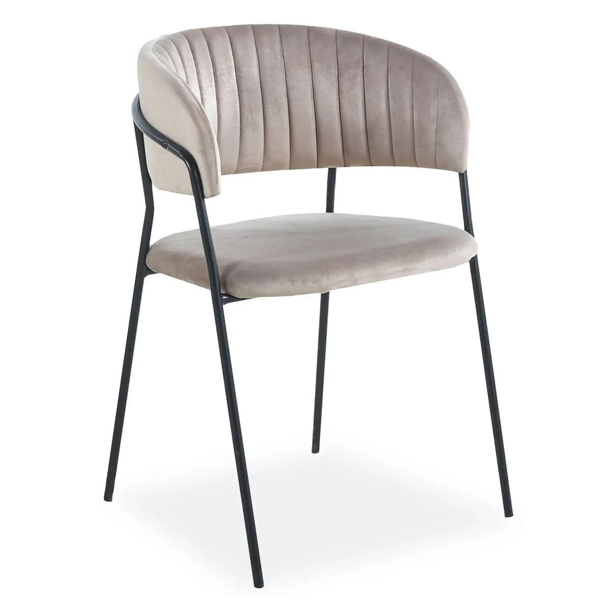 Voir la diapositive 3 : Paris Prix Lot de 4 chaises en velours  batora  79cm taupe & noir