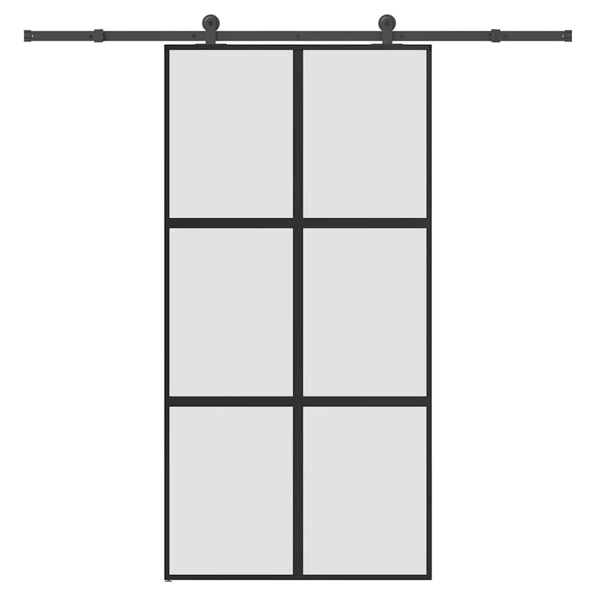 VIDAXL Porte coulissante kit de quincaillerie trempe verre aluminium