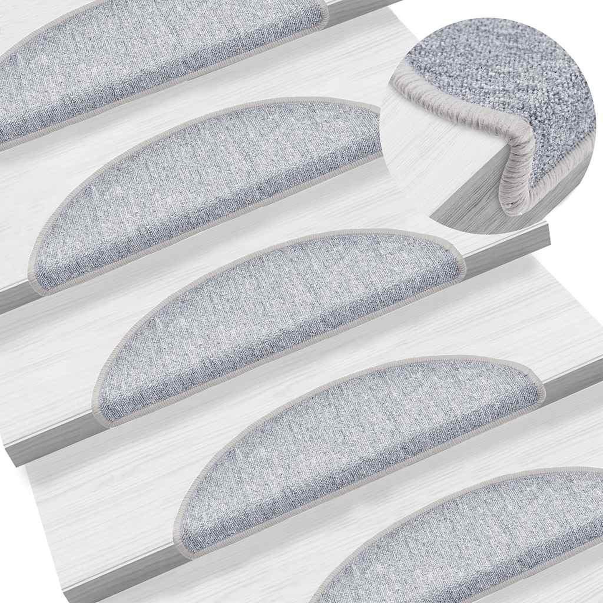 Voir la diapositive 5 : VIDAXL Tapis d'escalier 20 pcs gris clair 56x17x3 cm