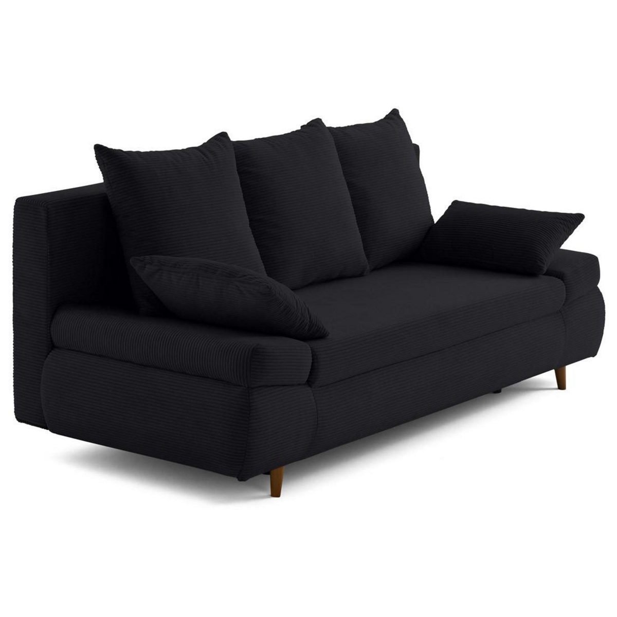 BEST MOBILIER Larson - canapé droit 3 places convertible avec coffre en velours côtelé