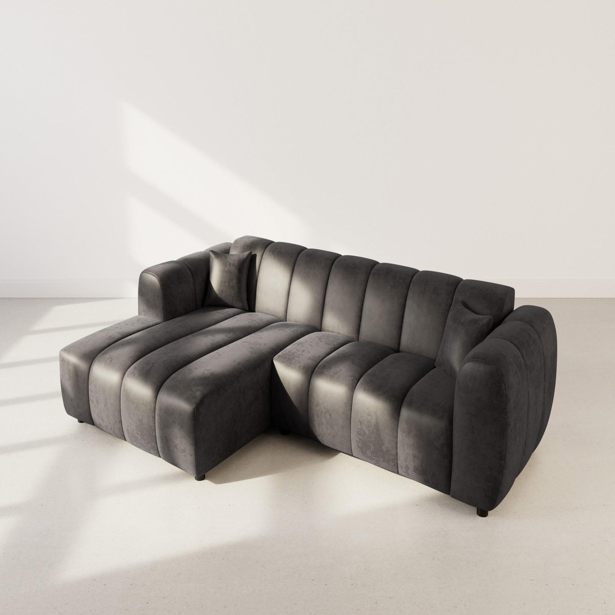 Voir la diapositive 3 : BEST MOBILIER Curtis - canapé d'angle gauche 4 places en simili