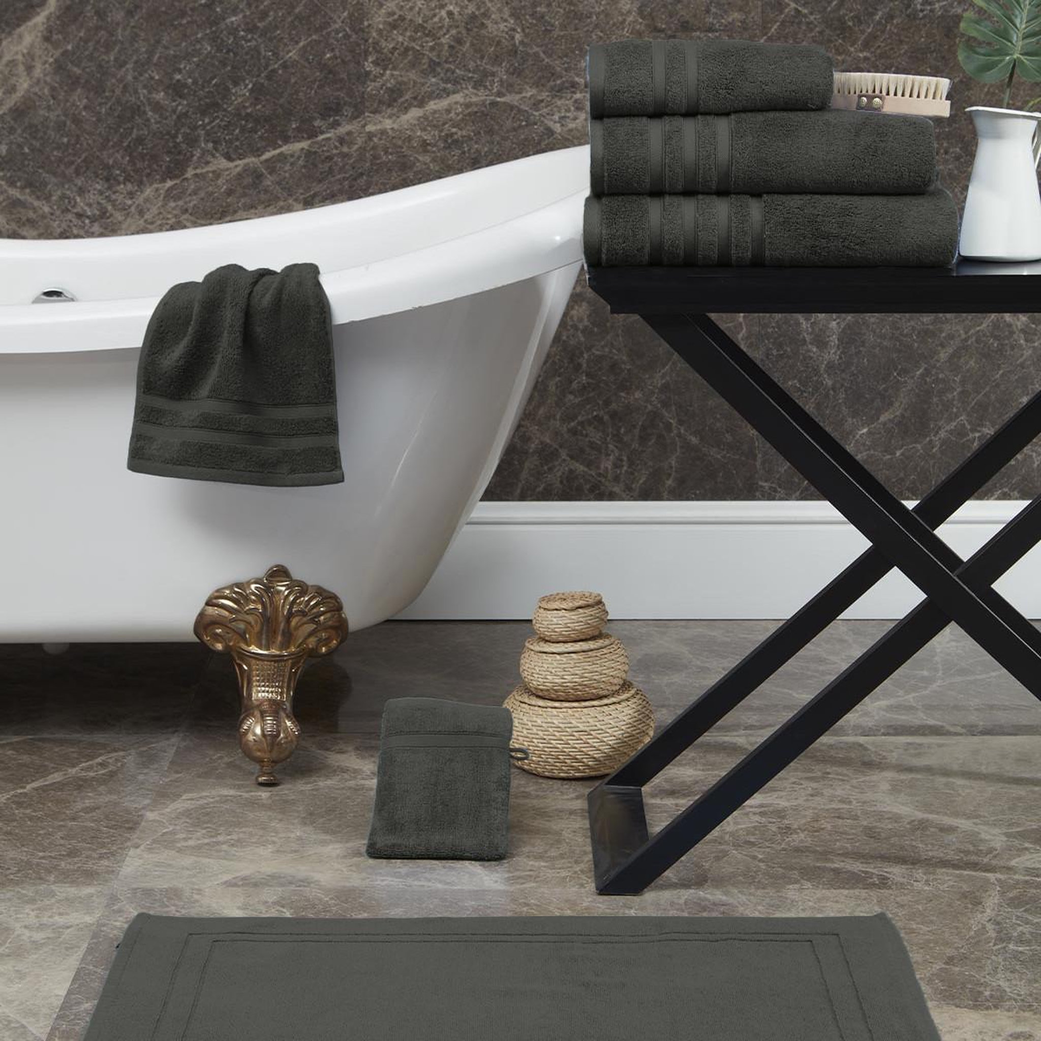 Voir la diapositive 4 : Sensei Maison Serviette de toilette 600 g/m² SENSILK - 50x100 cm