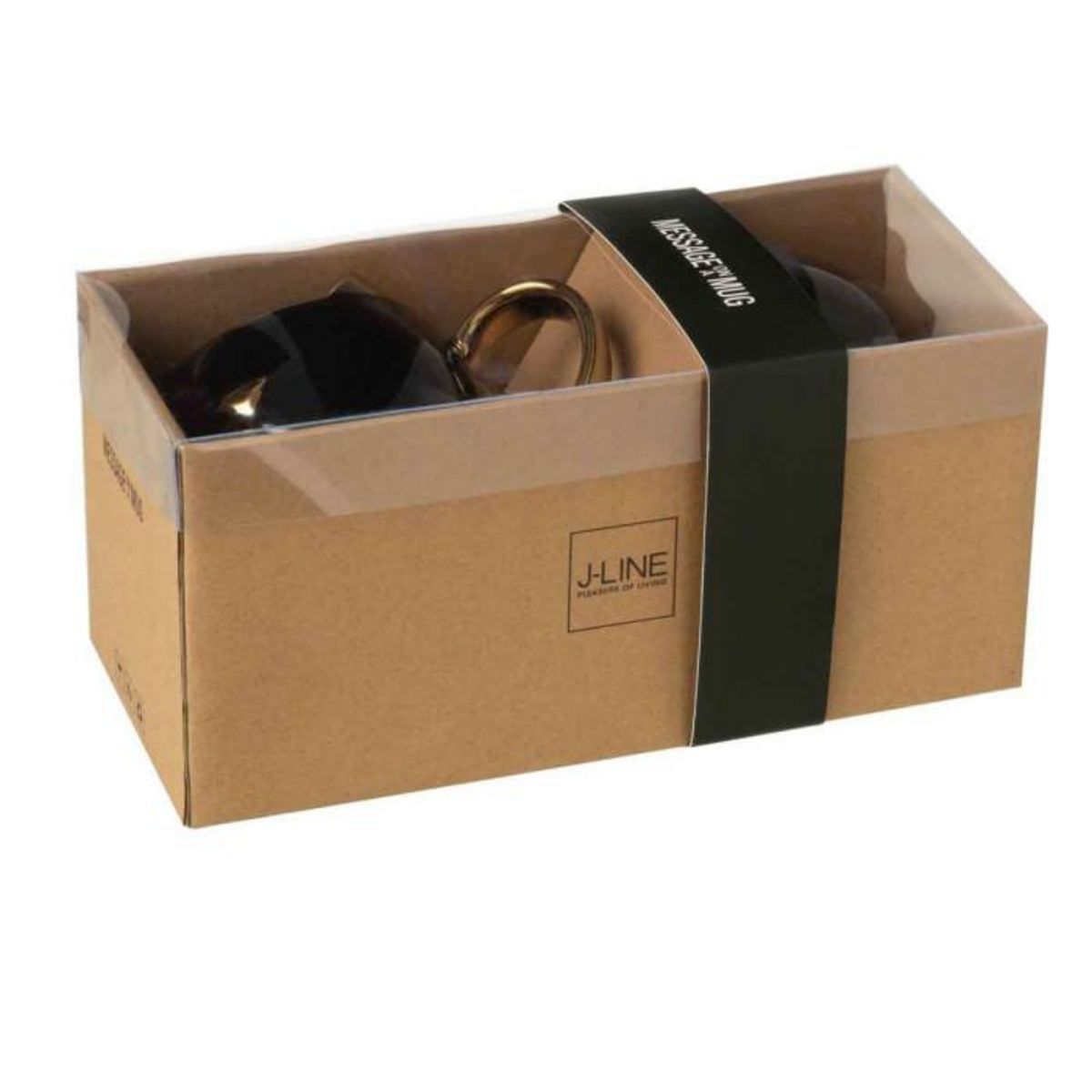 Paris Prix Lot de 2 Mugs en Porcelaine  Chat  400ml Noir & Or