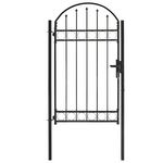 VIDAXL Portail de jardin avec dessus arque Acier 100 x 175 cm Noir