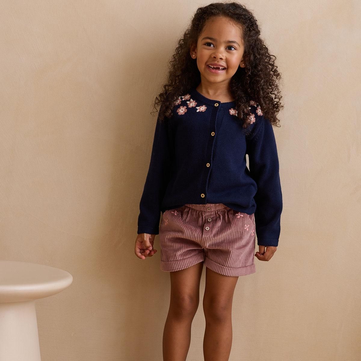 Petit Béguin Gilet enfant en tricot Céleste