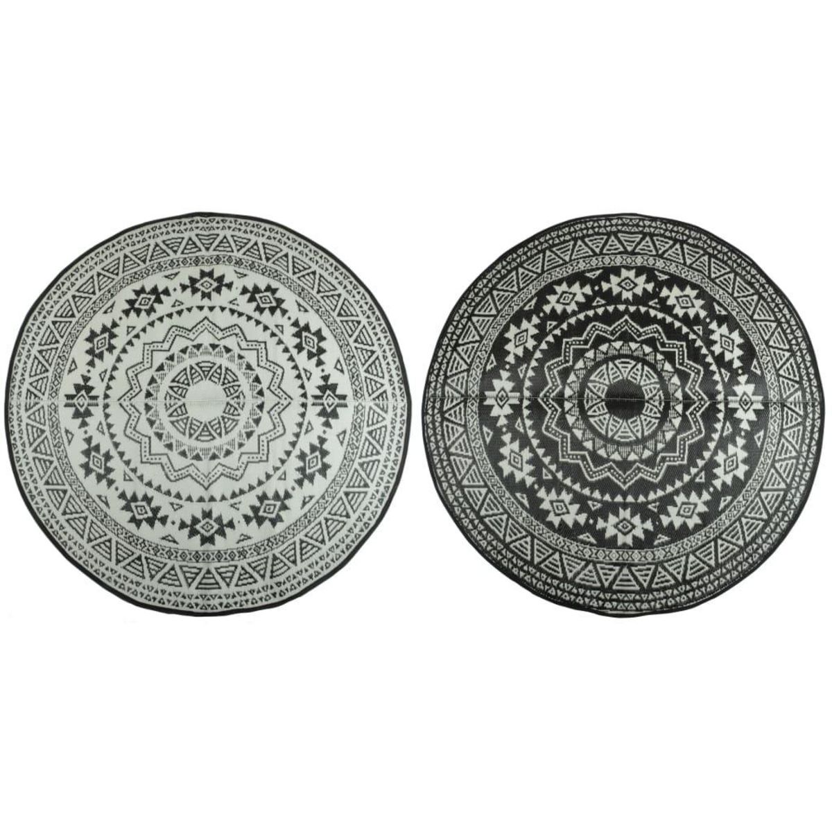 ESSCHERT DESIGN Esschert Design Tapis d'exterieur 180 cm Noir et blanc OC18