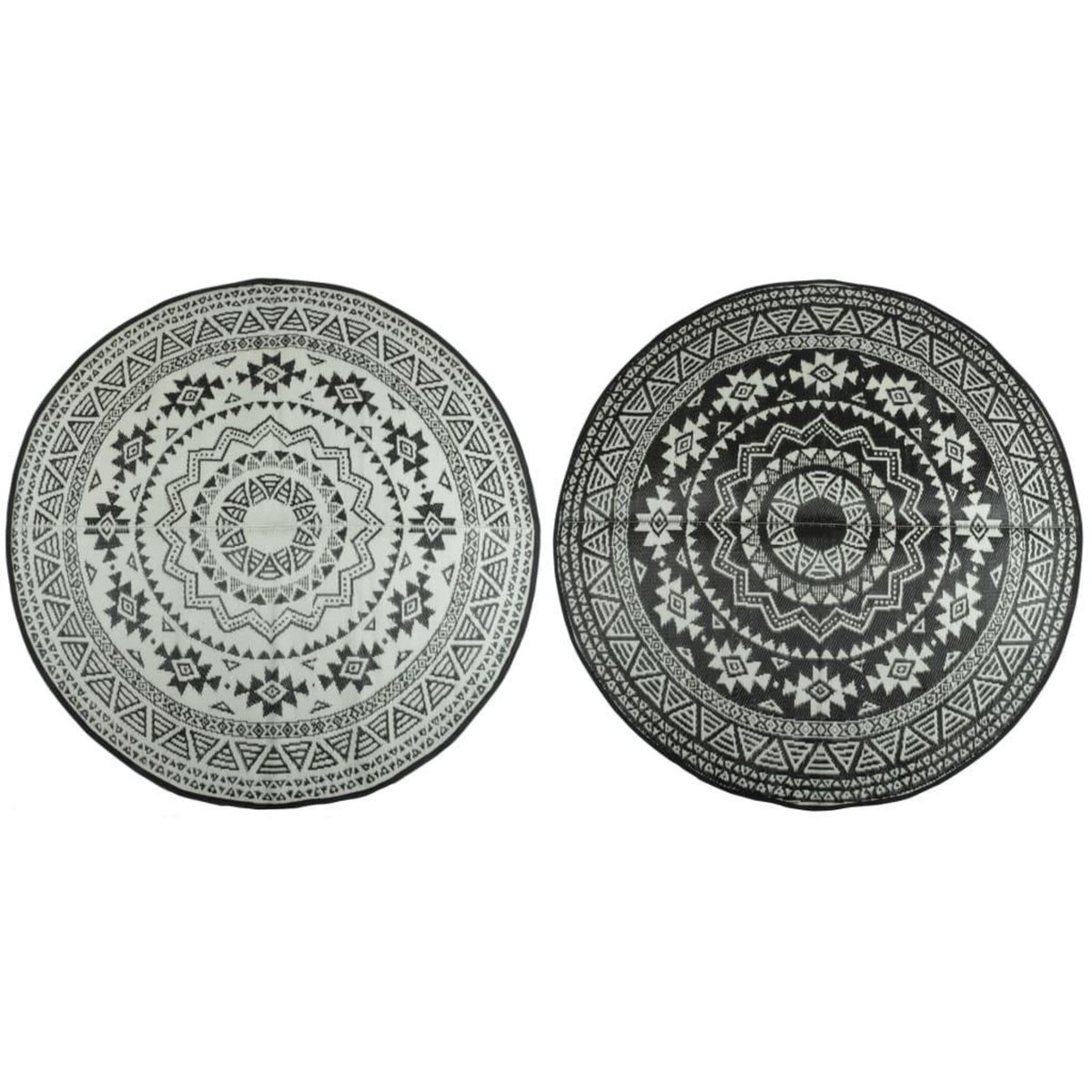 ESSCHERT DESIGN Esschert Design Tapis d'exterieur 180 cm Noir et blanc OC18