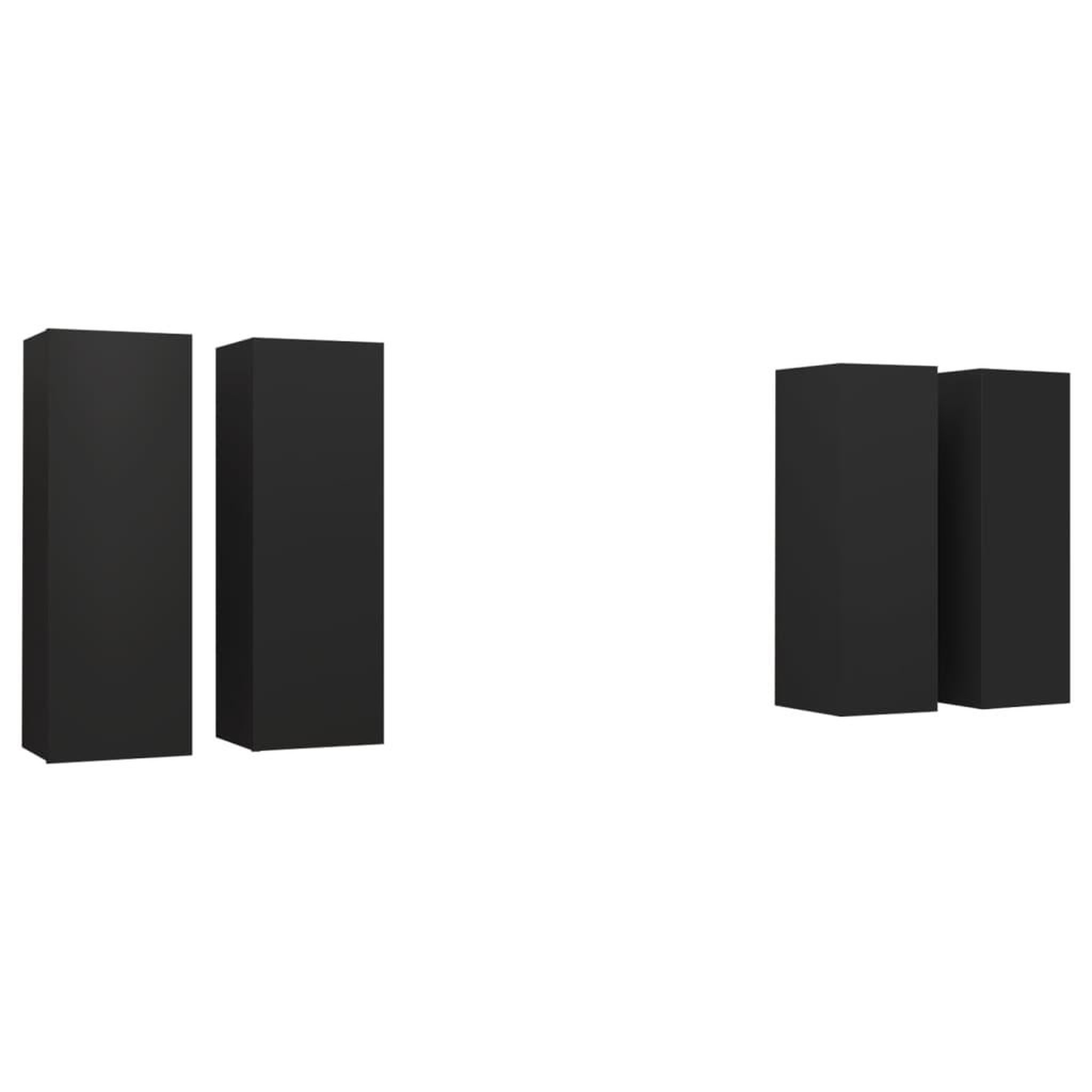 Voir la diapositive 2 : VIDAXL Meubles TV 4 pcs Noir 30,5x30x90 cm Bois d'ingenierie