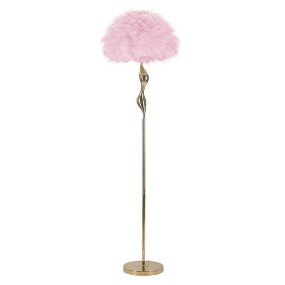 Paris Prix Lampadaire Imitation Plume  Slim  165cm Or & Rose