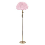 Paris Prix Lampadaire Imitation Plume  Slim  165cm Or & Rose