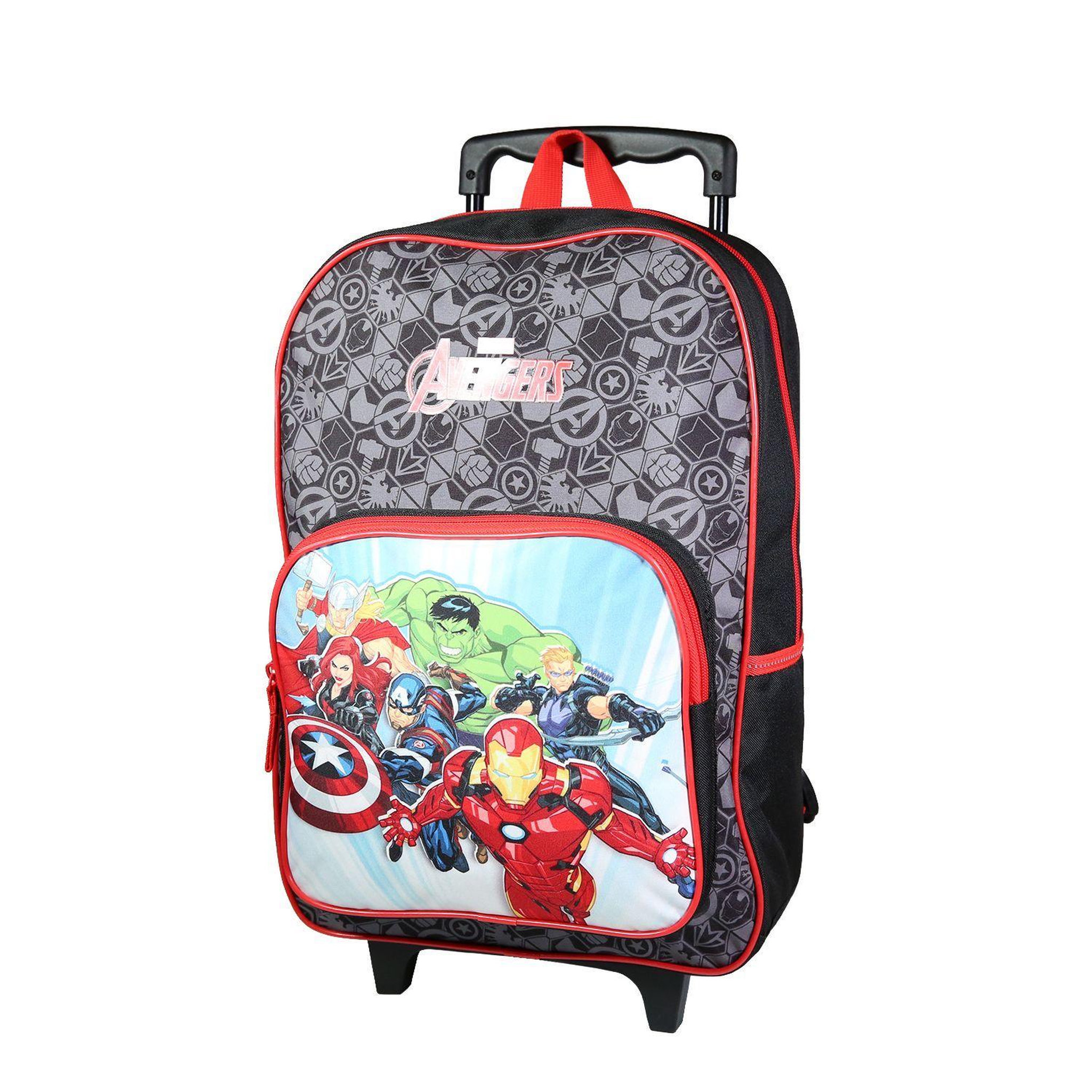 Voir la diapositive 2 : Bagtrotter BAGTROTTER Sac à dos à roulettes 41 cm Marvel Avengers Noir