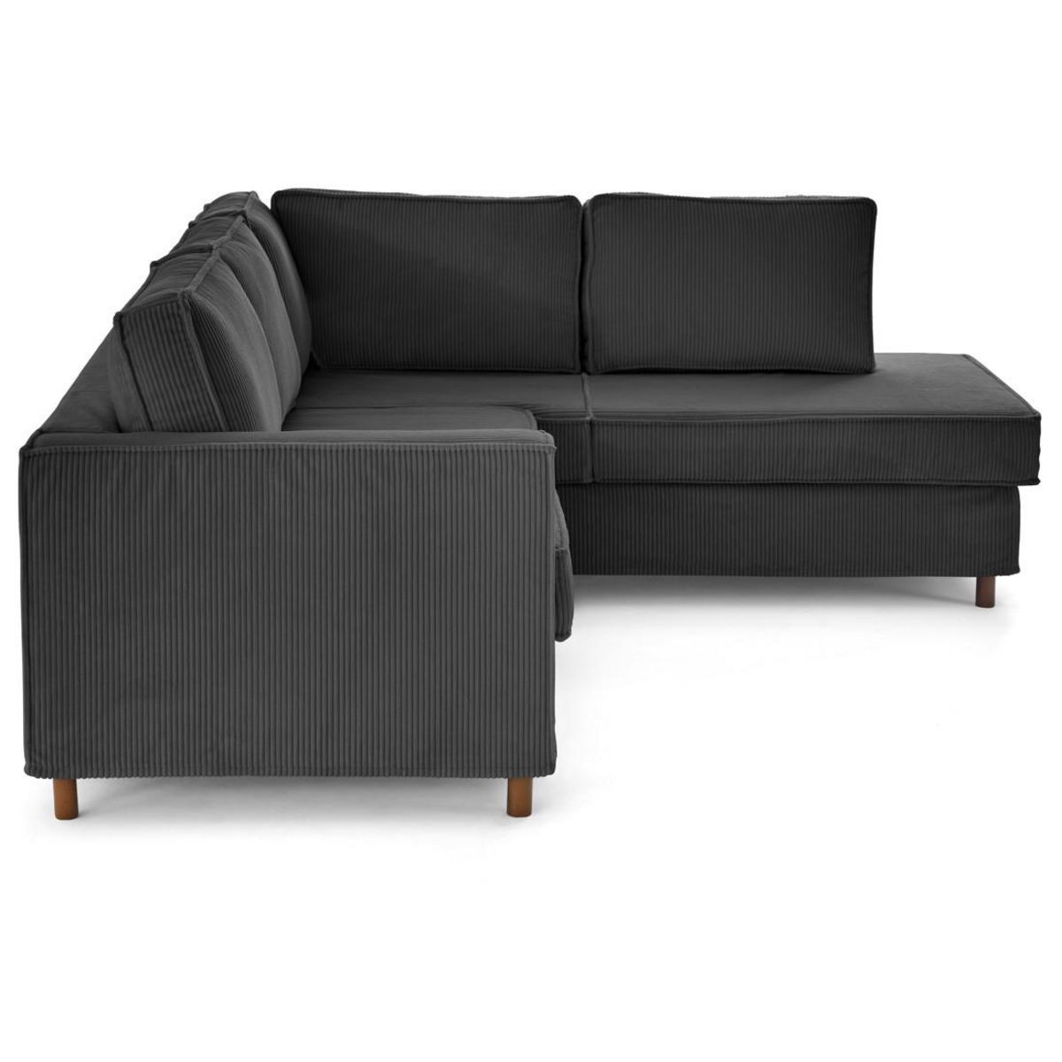 LISA DESIGN Jake - canapé déhoussable d'angle droit 5 places en velours côtelé