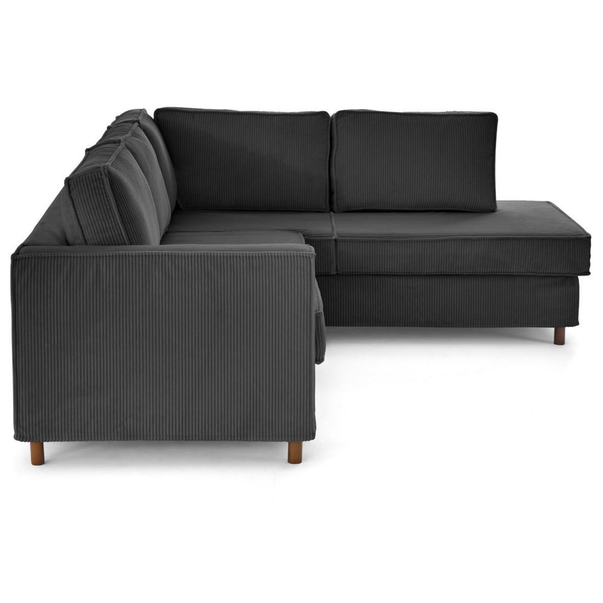 LISA DESIGN Jake - canapé déhoussable d'angle droit 5 places en velours côtelé