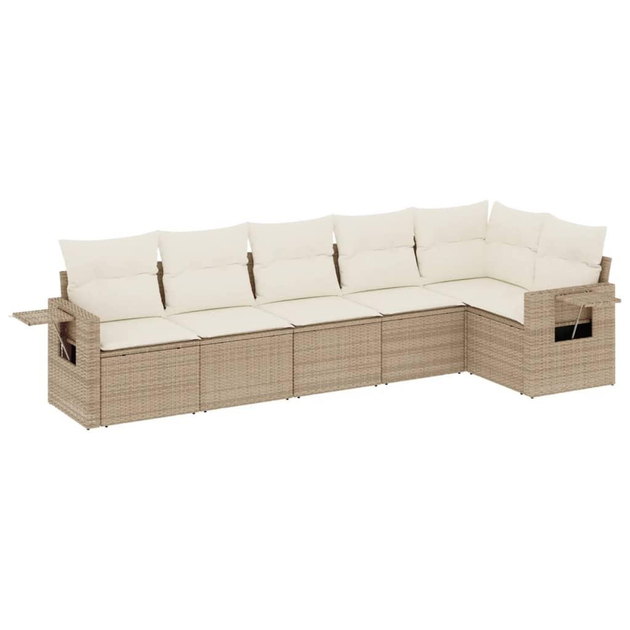Voir la diapositive 2 : VIDAXL Salon de jardin avec coussins 6 pcs beige resine tressee