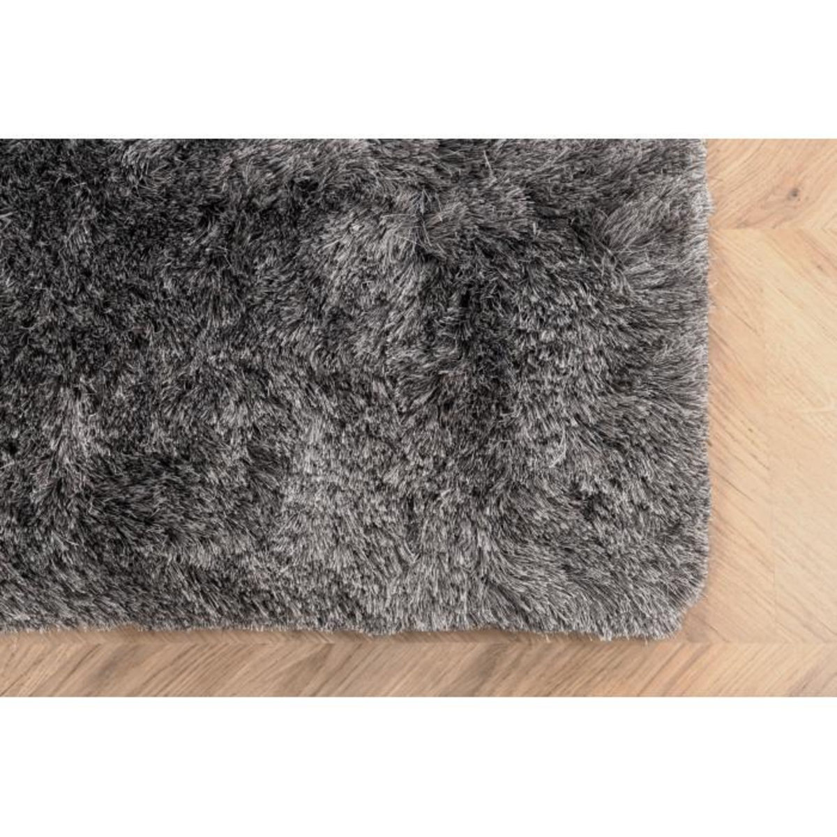 Paris Prix Tapis Déco Shaggy  Shiva  171x242cm Gris