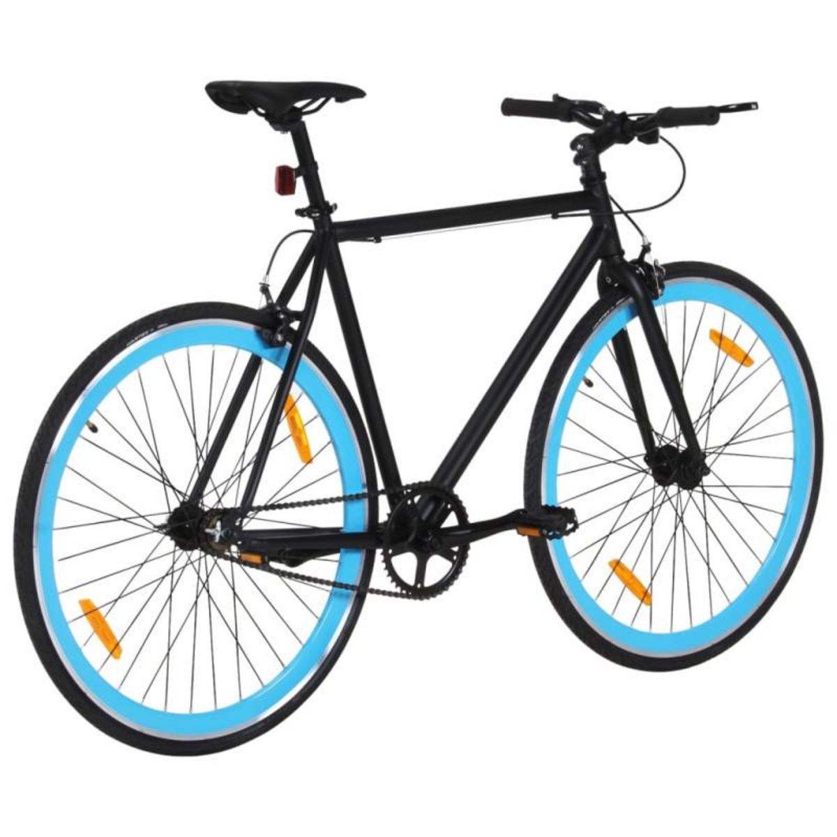 VIDAXL Vélo à pignon fixe noir et bleu 700c 55 cm