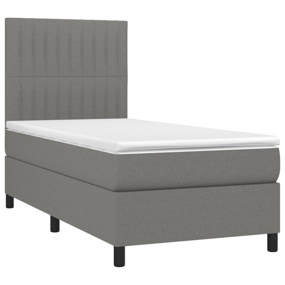 VIDAXL Sommier a lattes de lit avec matelas et LED Gris fonce 80x200cm
