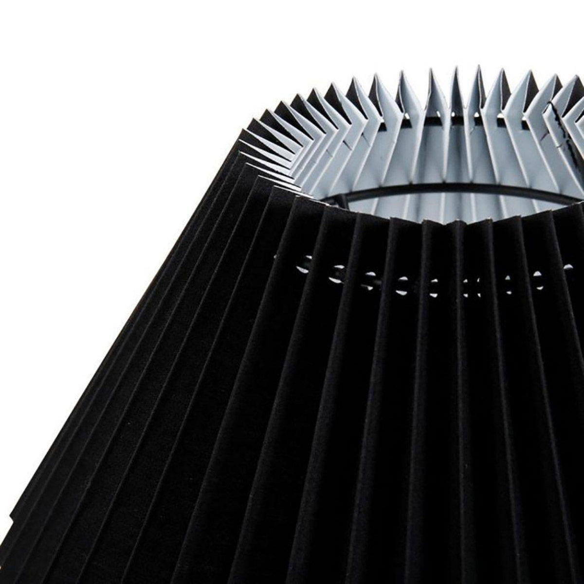 OSTARIA Lampe métal tissu plissé Aurélia noire