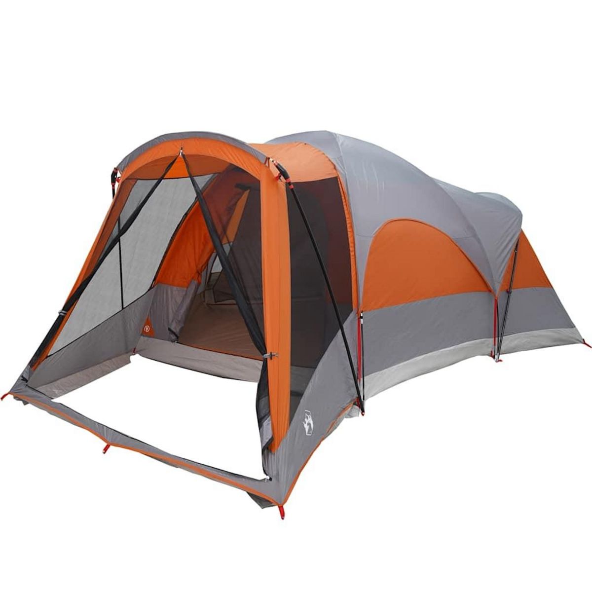 VIDAXL Tente familiale tunnel 8 personnes gris et orange impermeable