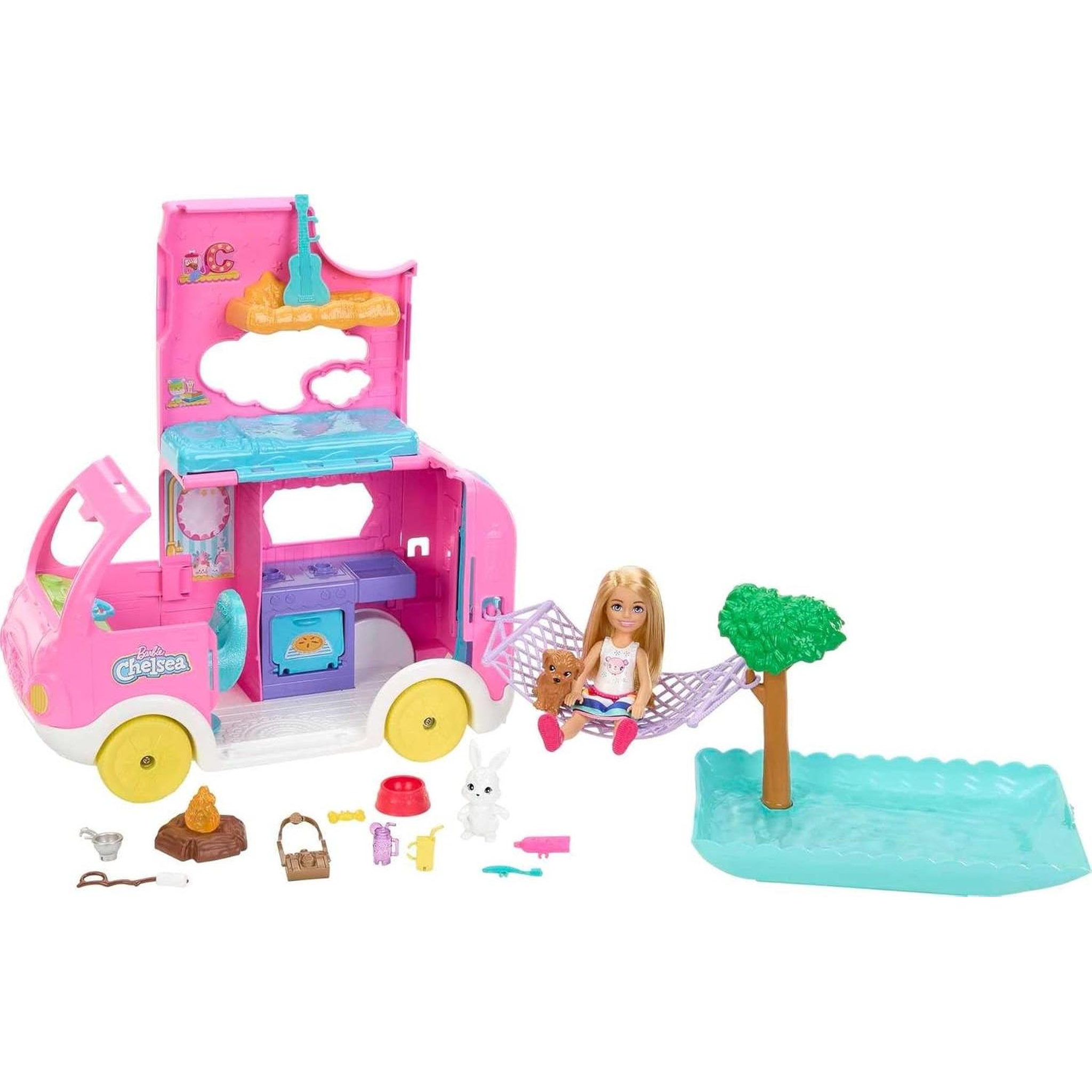 Voir la diapositive 2 : MATTEL Barbie - Coffret Barbie Camping-Car De Chelsea