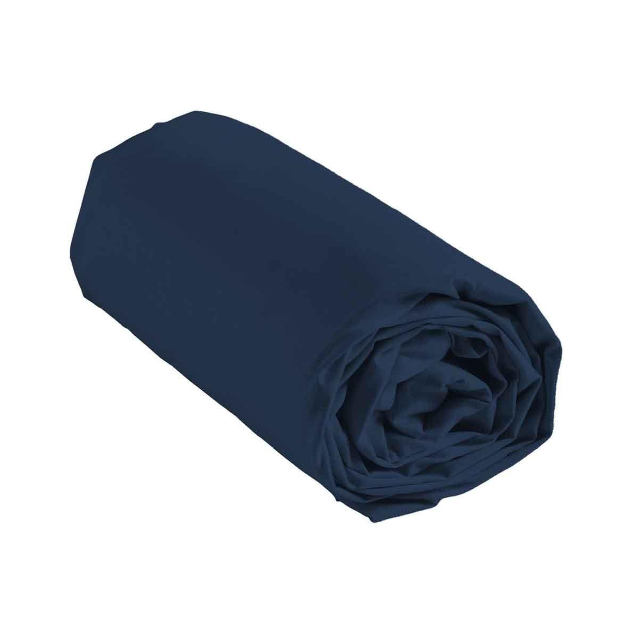 Voir la diapositive 3 : Douceur d'Intérieur Drap housse en coton  biolina  90x190cm bleu nuit