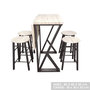 Voir la diapositive 2 : DIVERS Table haute avec tabourets design industriel Dock - 4 Personnes - Noir