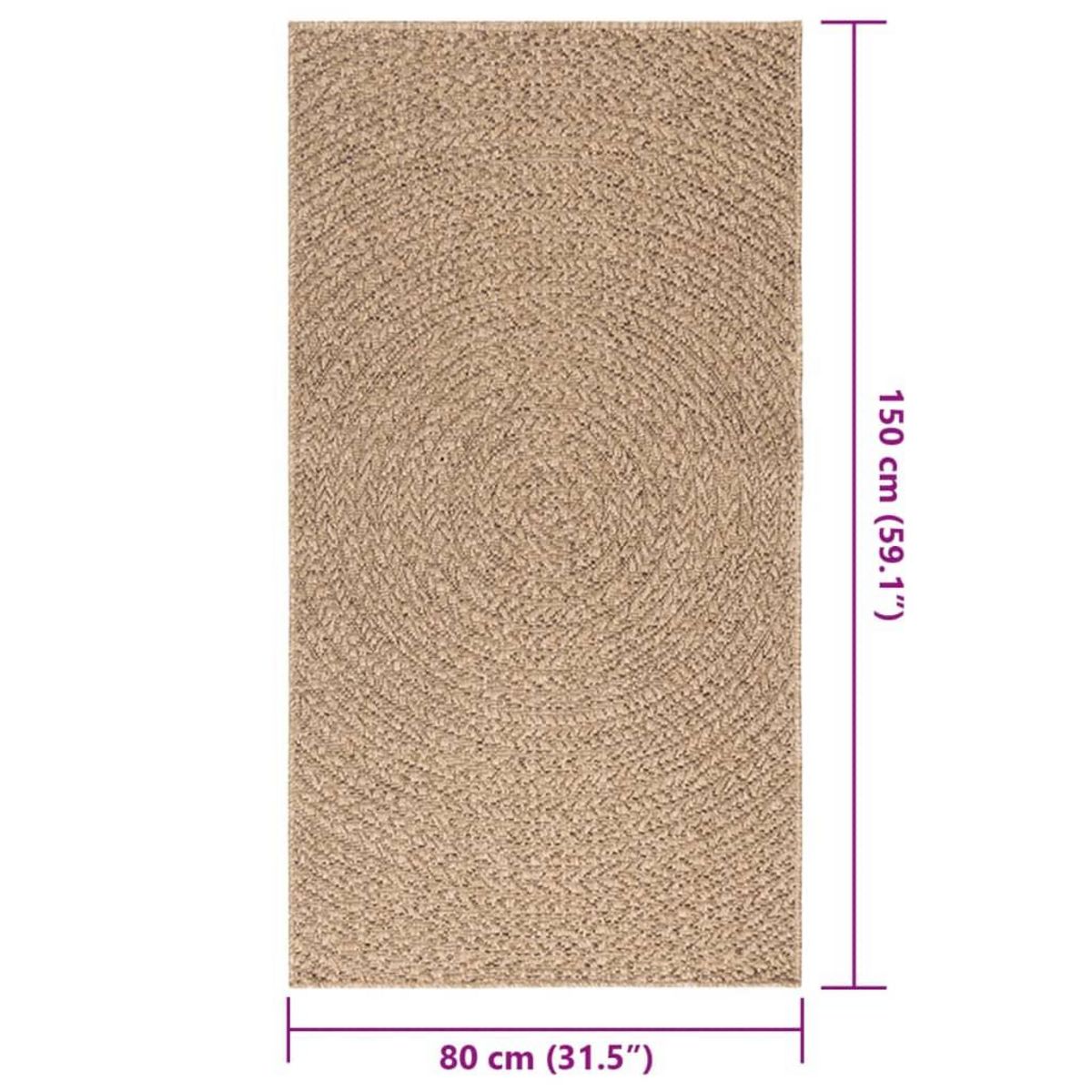 VIDAXL Tapis ZIZUR 80x150 cm aspect de jute interieur et exterieur