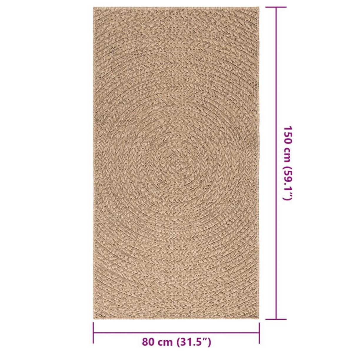 VIDAXL Tapis ZIZUR 80x150 cm aspect de jute interieur et exterieur