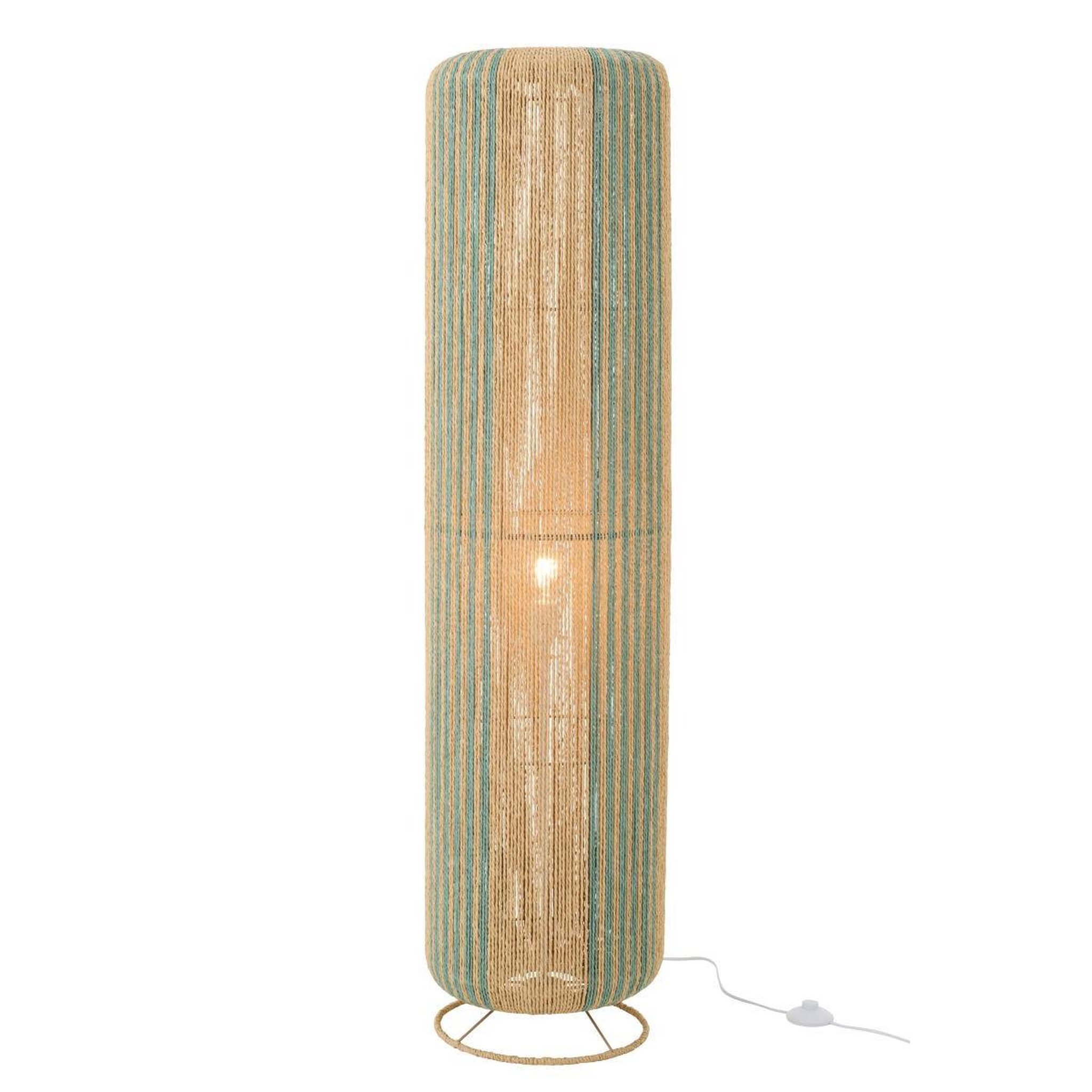 Voir la diapositive 2 : J-LINE Lampadaire corde  chase  138cm turquoise & naturel