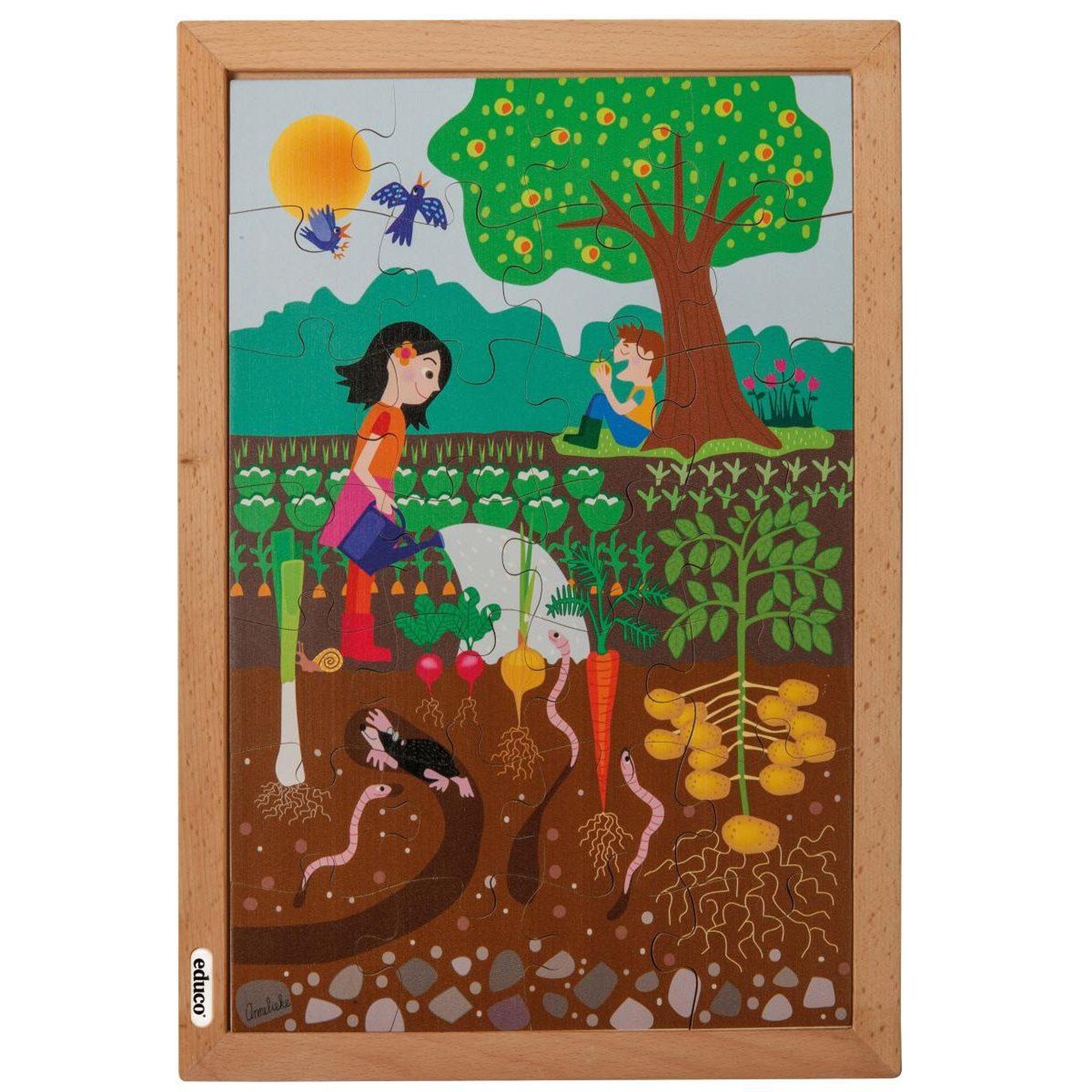 EDUCO Dessus et dessous - dans le jardin — 28 pièces de puzzle