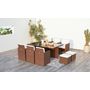 Voir la diapositive 2 : CONCEPT USINE Table et chaises 10 places encastrables résine marron-blanc MONACO