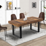 Voir la diapositive 4 : ID MARKET Table à manger extensible rectangle PHOENIX 4-8 personnes bois plateau HAWKINS 160-200 cm