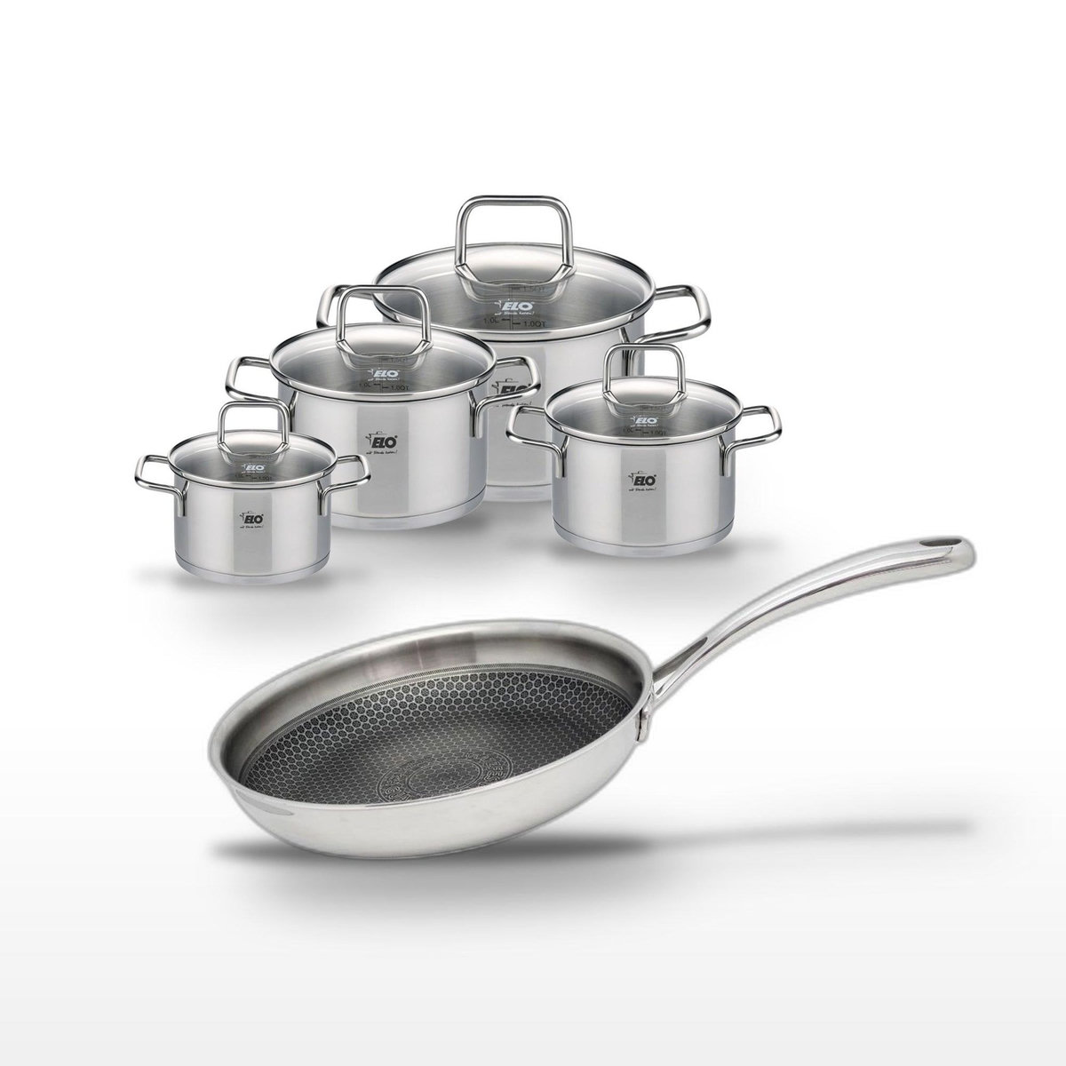 ELO Lot de 4 faitouts Elo Relief Evolution avec poêle 28 cm Elo