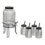 SECRET DE GOURMET Distributeur de Boisson & 4 Chopes  Verre  4L Transparent