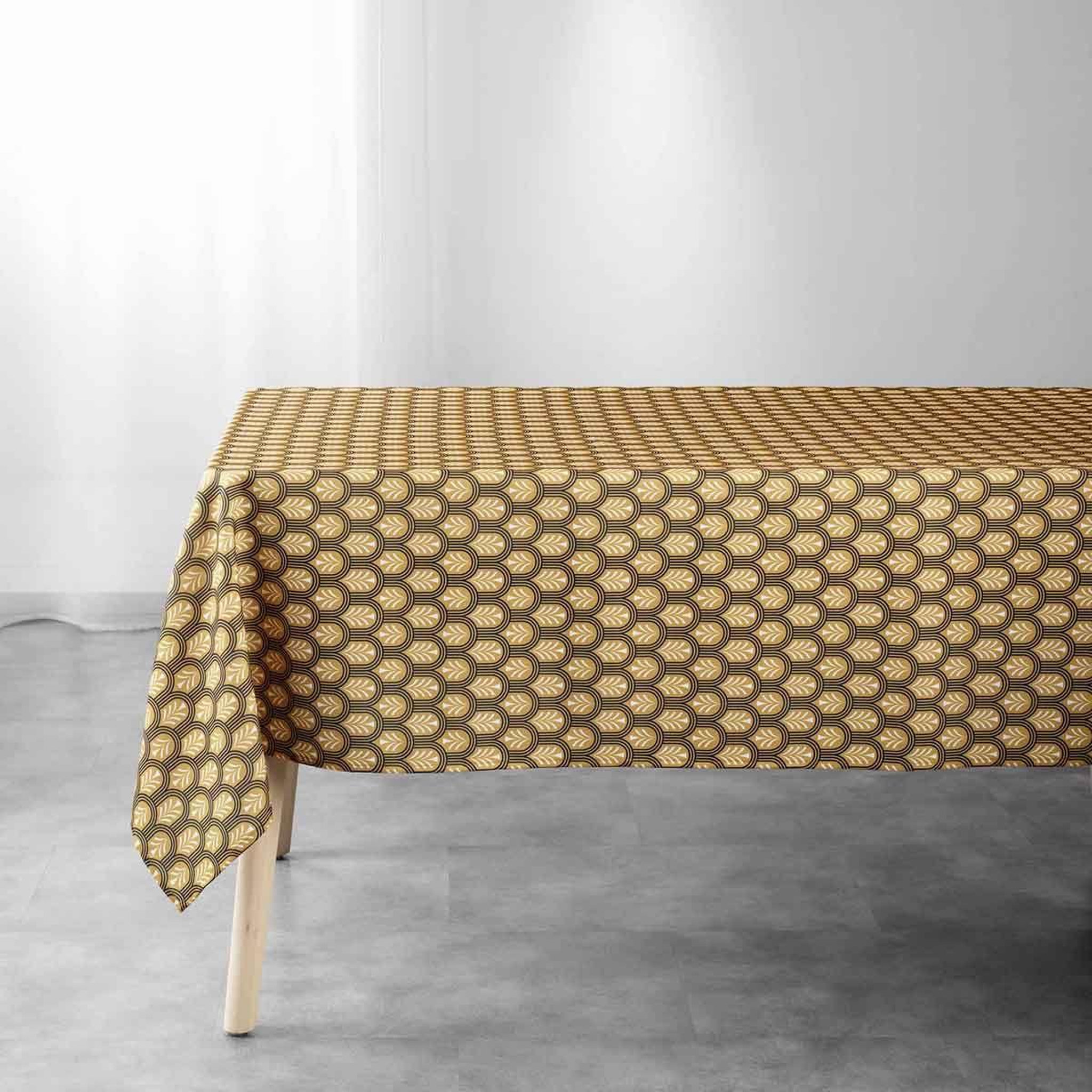 Douceur d'Intérieur Nappe imprimée  manuella  145x240cm jaune